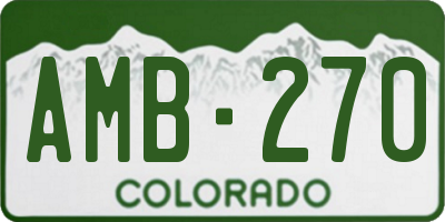 CO license plate AMB270