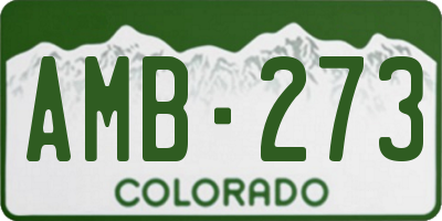 CO license plate AMB273