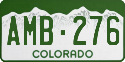CO license plate AMB276