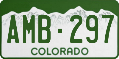 CO license plate AMB297