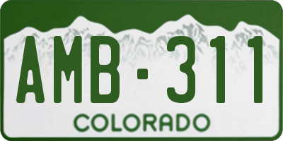 CO license plate AMB311