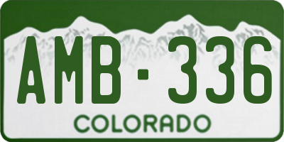 CO license plate AMB336