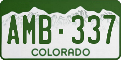 CO license plate AMB337