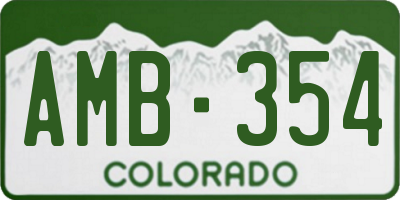 CO license plate AMB354