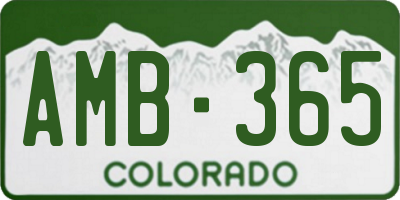 CO license plate AMB365