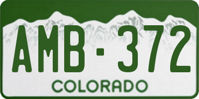 CO license plate AMB372