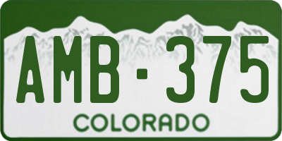 CO license plate AMB375