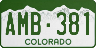 CO license plate AMB381