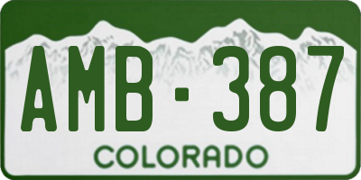 CO license plate AMB387