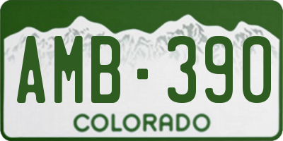 CO license plate AMB390