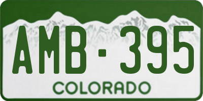 CO license plate AMB395