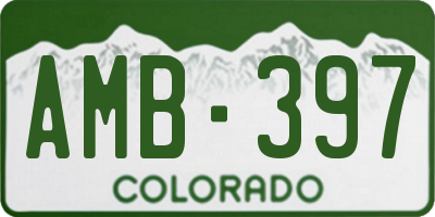CO license plate AMB397