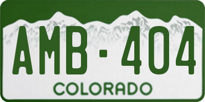 CO license plate AMB404