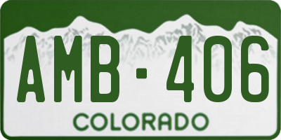 CO license plate AMB406