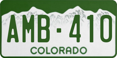 CO license plate AMB410