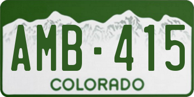 CO license plate AMB415