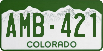 CO license plate AMB421