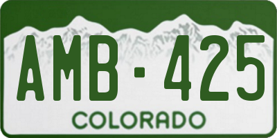 CO license plate AMB425