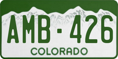 CO license plate AMB426