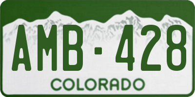CO license plate AMB428