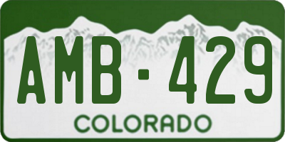 CO license plate AMB429