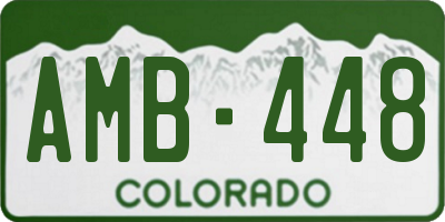 CO license plate AMB448
