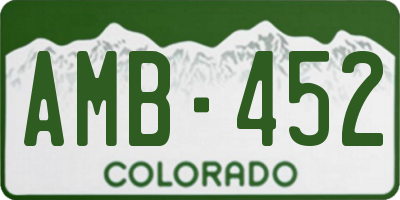 CO license plate AMB452