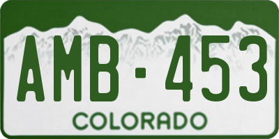 CO license plate AMB453