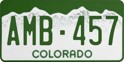 CO license plate AMB457