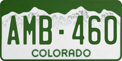 CO license plate AMB460