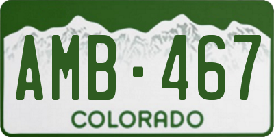 CO license plate AMB467