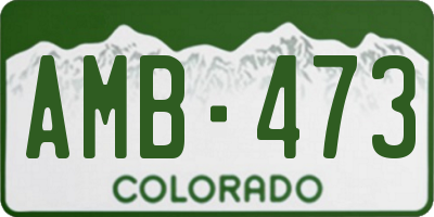 CO license plate AMB473