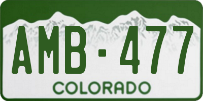 CO license plate AMB477