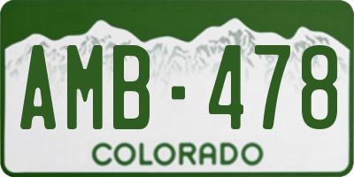CO license plate AMB478