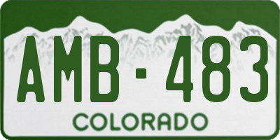 CO license plate AMB483