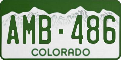 CO license plate AMB486