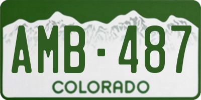 CO license plate AMB487