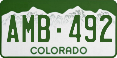 CO license plate AMB492