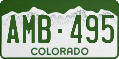 CO license plate AMB495