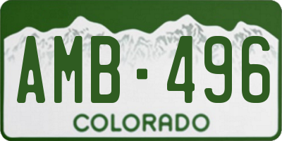 CO license plate AMB496