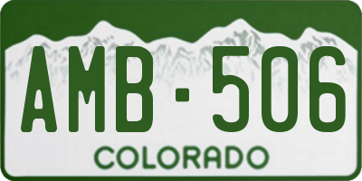 CO license plate AMB506