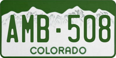 CO license plate AMB508