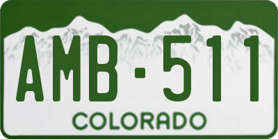 CO license plate AMB511