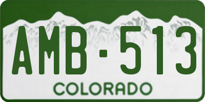 CO license plate AMB513