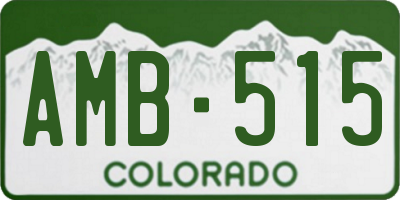 CO license plate AMB515