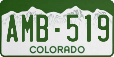 CO license plate AMB519