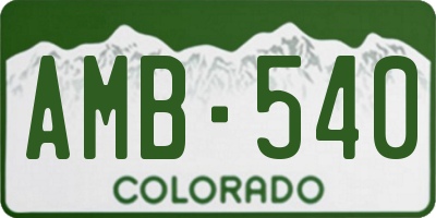 CO license plate AMB540