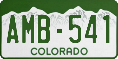 CO license plate AMB541