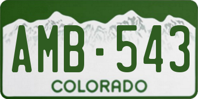 CO license plate AMB543