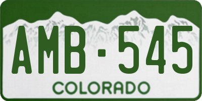 CO license plate AMB545
